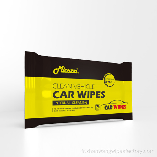 Lingettes nettoyantes multi-usages biodégradables pour voiture